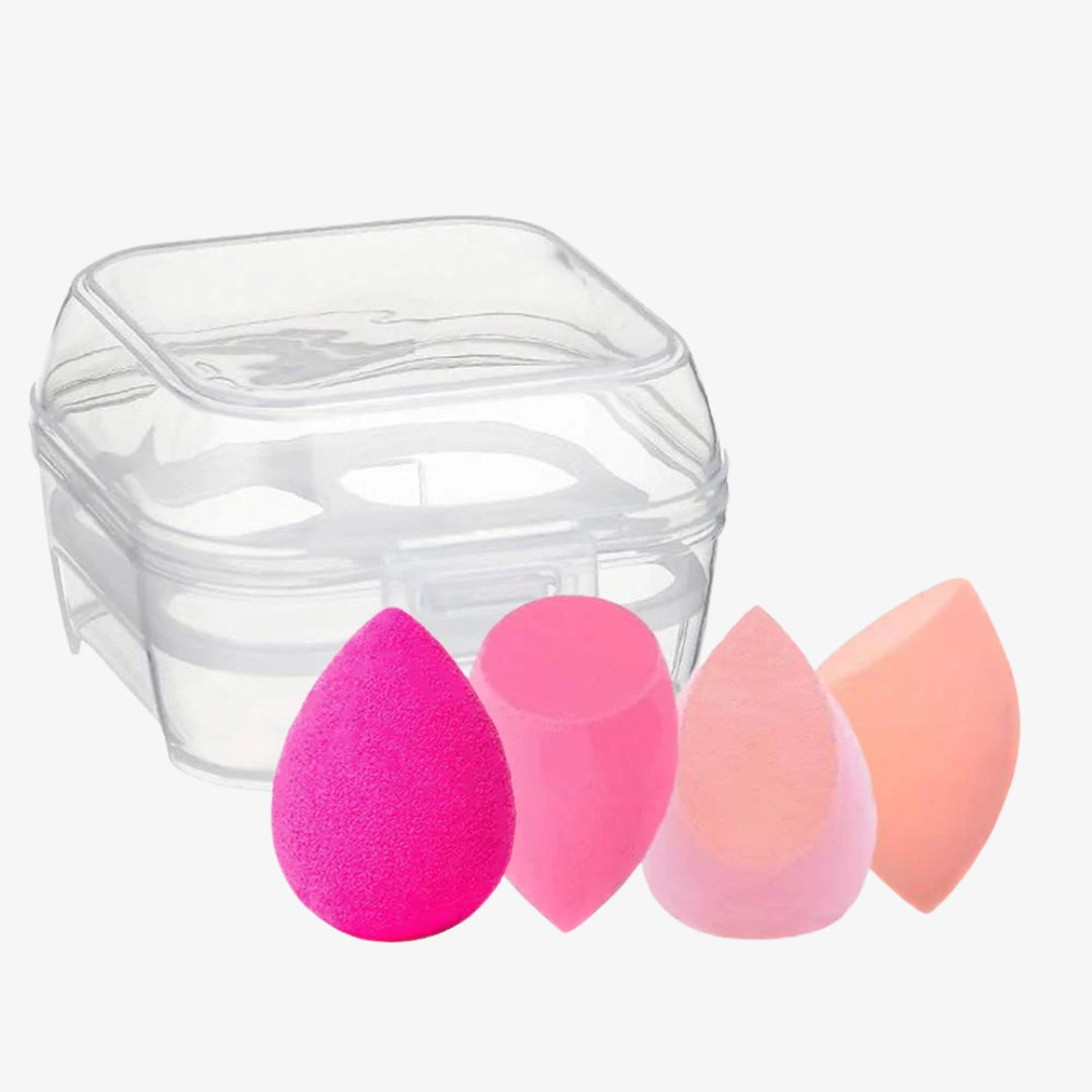 Pack of 4 Beauty Blenders with Storage Case