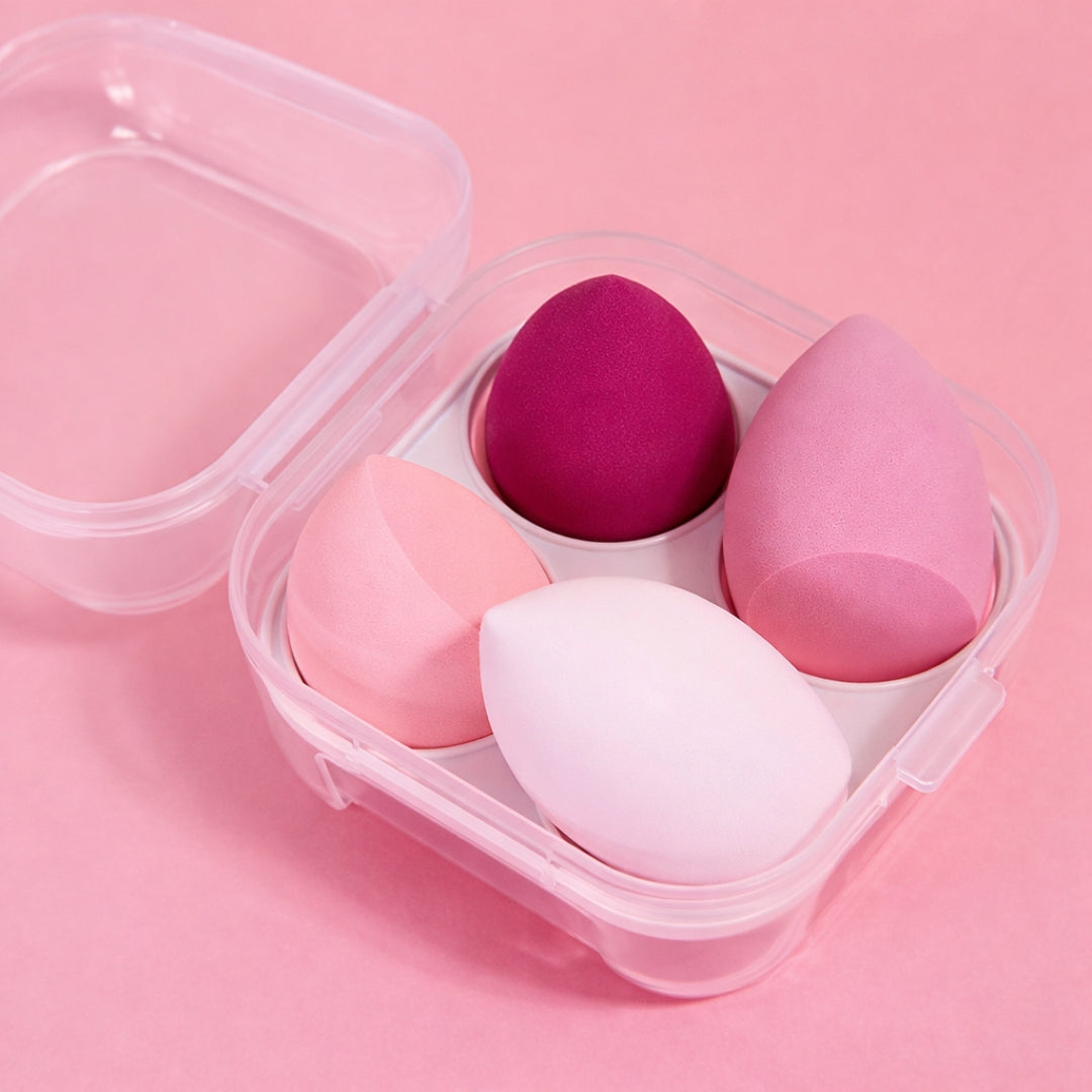 Pack of 4 Beauty Blenders with Storage Case