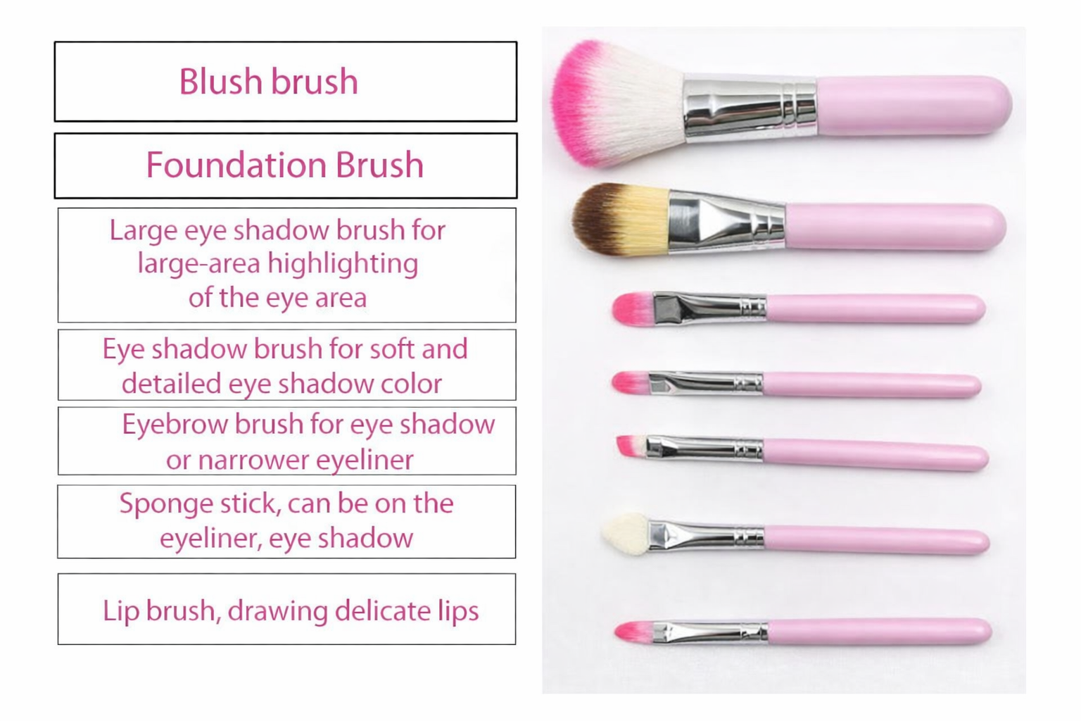 Cute Hello Kitty 7 Makeup Brushes Set