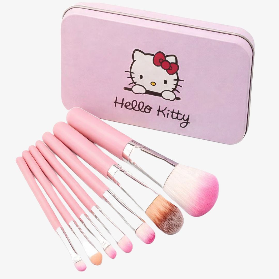 Cute Hello Kitty 7 Makeup Brushes Set